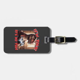 Grappig T-Rex Gamer Citaat Design Bagagelabel