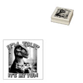 Grappig T-Rex Gamer Citaat Design Rubberstempel (Gestempeld)