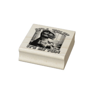 Grappig T-Rex Gamer Citaat Design Rubberstempel