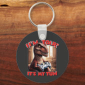 Grappig T-Rex Gamer Citaat Design Sleutelhanger (Voorkant)