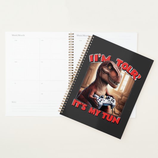 Grappig T-Rex Gamer Citaat Ontwerp Planner (Display)