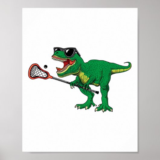 Grappig T Rex Lacrosse Dinosaur Lax Boys Lacrosse  Poster (Voorkant)