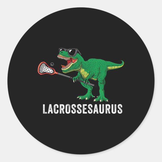 Grappig T Rex Lacrosse Dinosaur Lax Boys Lacrosse  Ronde Sticker (Voorkant)