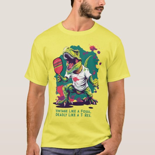 Grappig t-Rex pickleball T-Shirt (Voorkant)