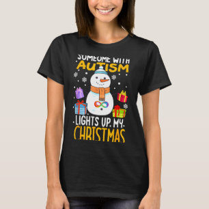 Grappig T-shirt Autisme Bewustzijn Sneeuwman Kerst