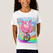 Grappig T-Shirt Circus Acrobat Varken met Lollipop (Voorkant)