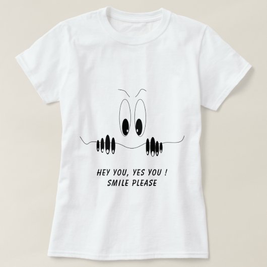 Grappig T-shirt Curiosity Eyes Smile - Aangepaste  (Design voorkant)