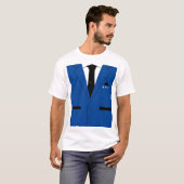 Grappig T-Shirt Faux Blue Suit met Aangepaste Teks (Voorkant volledig)