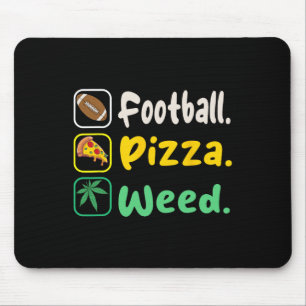 Grappig T-shirt Football Pizza Weed Voor Liefhebbe Muismat