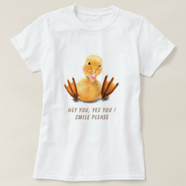 Grappig T-shirt Happy Duck Smile - Aangepaste teks