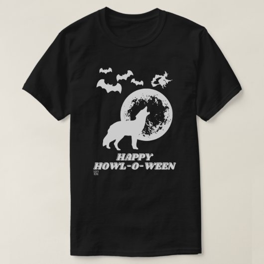 grappig t-shirt "HAPPY HOWL-O-WEEN 2" (Design voorkant)