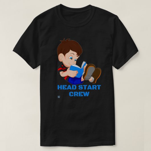 grappig T-shirt "HEAD START CREW" (Design voorkant)