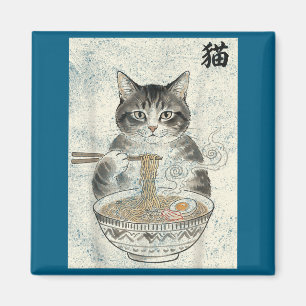 Grappig T-shirt Kat Ramen Japans Kawaii Anime Magneet