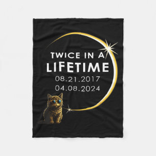 Grappig T-shirt Kat Totale Zonsverduistering Twee Fleece Deken