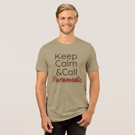 Grappig T-shirt Keep Calm&Call Paramedic (Voorkant volledig)