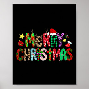 Grappig T-shirt Kerstverlichting Rode Kerstman Hoe Poster