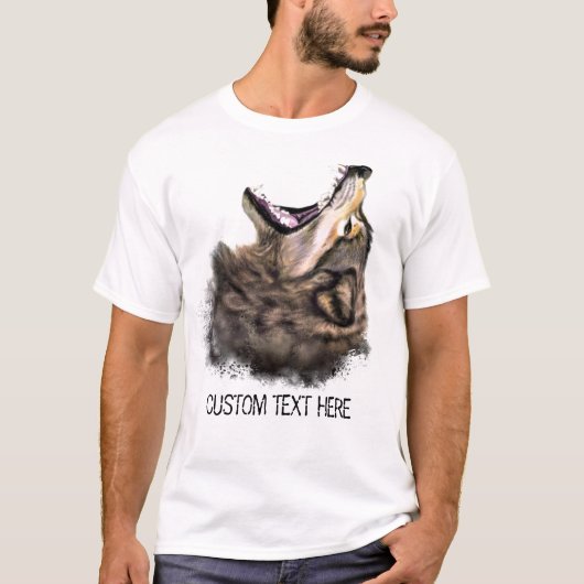 Grappig T-shirt met aangepaste tekst en wolf (Voorkant)
