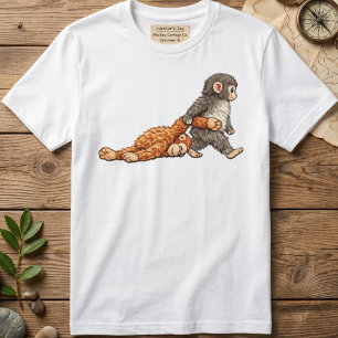 Grappig T-shirt met aap die een vuist maakt