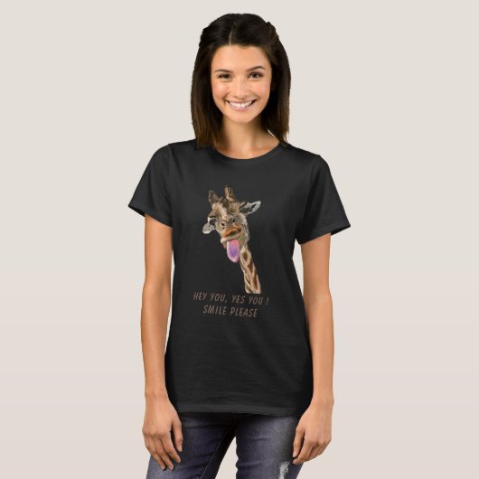 Grappig T-shirt met afspeelbare Giraffe - aangepas (Voorkant volledig)