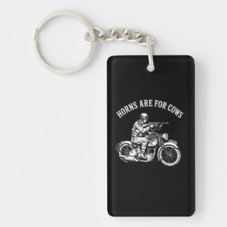 Grappig T-Shirt met Biker Attitude - Hoorns zijn v Sleutelhanger