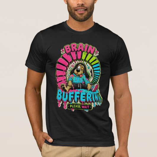 Grappig T-shirt met 'Brain Buffering' (Voorkant)