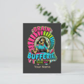 Grappig T-shirt met 'Brain Buffering' Briefkaart (Staand voorkant)