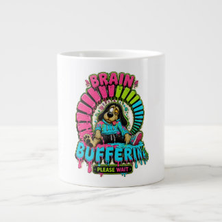 Grappig T-shirt met 'Brain Buffering' Grote Koffiekop