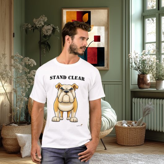 Grappig T-shirt met Bulldog 'Opgepast'