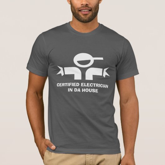 Grappig T-shirt met citaat voor elektriciens (Voorkant)