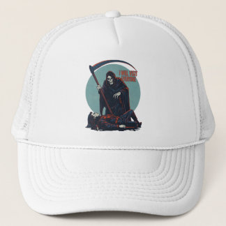 Grappig T-shirt met Grim Reaper – “Ik kom iedereen Trucker Pet