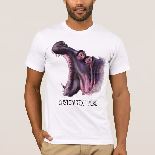 Grappig T-shirt met grote nijlpaard en aangepaste (Voorkant)