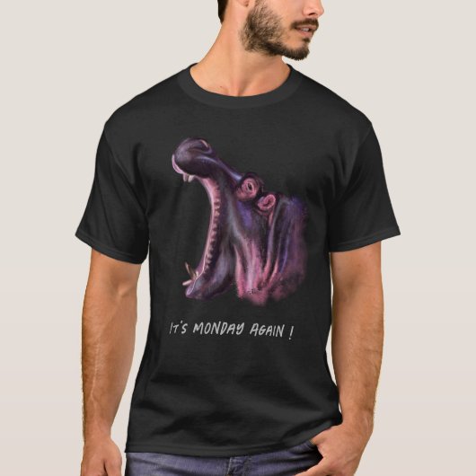 Grappig T-shirt met grote nijlpaard en aangepaste  (Voorkant)
