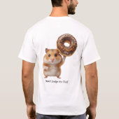 Grappig T-shirt met hamster die donut heft (Achterkant)