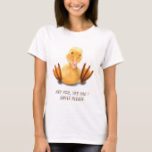 Grappig T-shirt met Happy Duck - Aangepaste tekst (Voorkant)