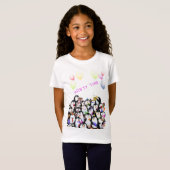 Grappig T-shirt met Happy Penguins Party (Voorkant volledig)