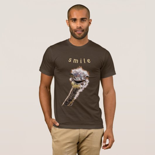 Grappig T-shirt met Happy Struisvogel - Smile (Voorkant volledig)