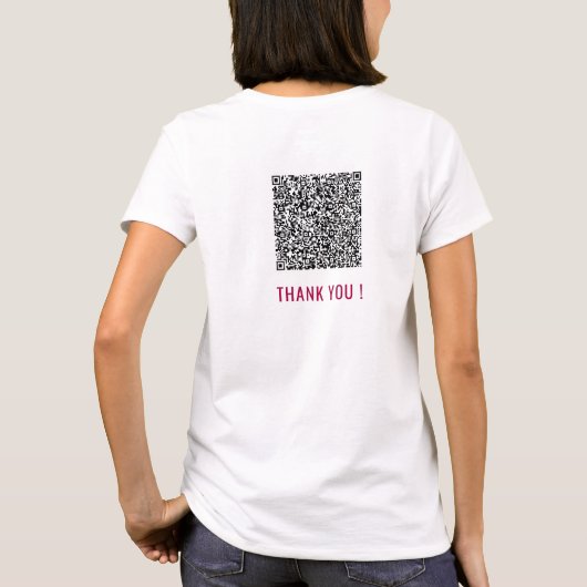 Grappig T-shirt met je QR Code Scan Info (Achterkant)