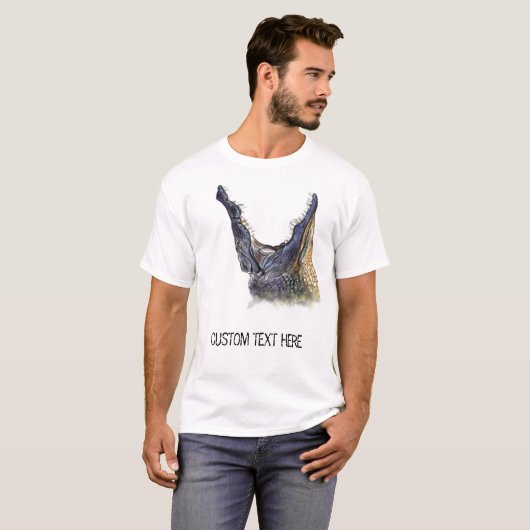 Grappig T-shirt met krokodil met aangepaste tekst (Voorkant volledig)