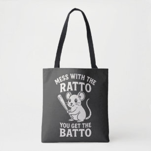 Grappig T-shirt met 'Mess with the Ratto You Get t Tote Bag