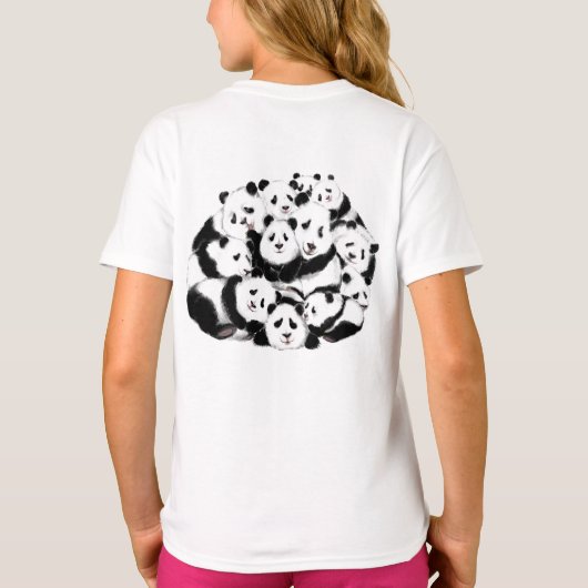 Grappig T-shirt met Panda Familie (Achterkant)