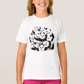 Grappig T-shirt met Panda Familie (Voorkant)