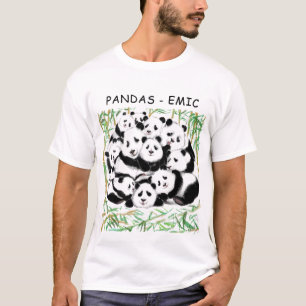 Grappig T-shirt met Panda's - Aangepaste tekst