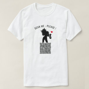 Grappig T-shirt met QR Code Scan Info en Saxo Girl