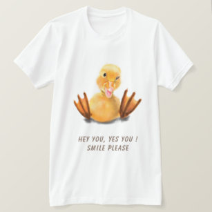 Grappig T-shirt met speelse eend - aangepaste teks