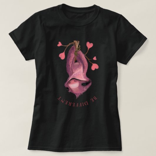 Grappig T-shirt met speelse luiaard - aangepaste t (Design voorkant)