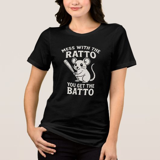 Grappig T-shirt met tekst 'Mess with the Ratto You (Voorkant)