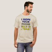 Grappig T-Shirt Met Telefoon In Het Toilet (Voorkant volledig)