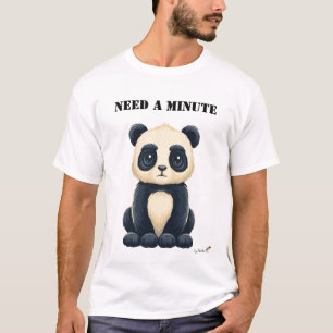 Grappig T-Shirt met Vermoeide Panda - Even een min