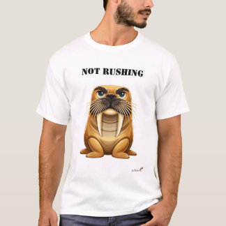 Grappig T-shirt met walrus 'Niet haasten'
