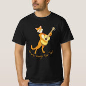 Grappig T-shirt met zingende kat (Voorkant)